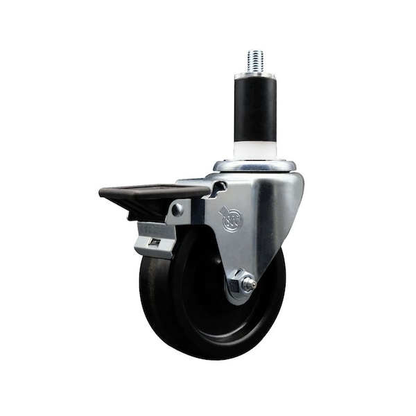 4'' Phenolic Swivel 1-3/8'' Expanding Stem Caster with Brake